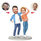 custom bobble head capture moment miniature personalized bobblehead wedding couple couple holding front view