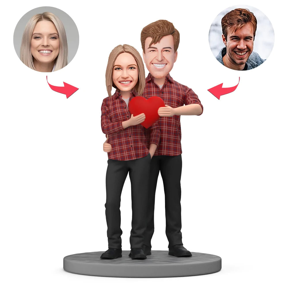 custom bobble head turn personality into art bobblehead keepsake wedding couple red front view