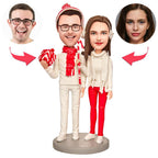 custom bobble head fun tribute someone special bobblehead keepsake wedding couple christmas front view