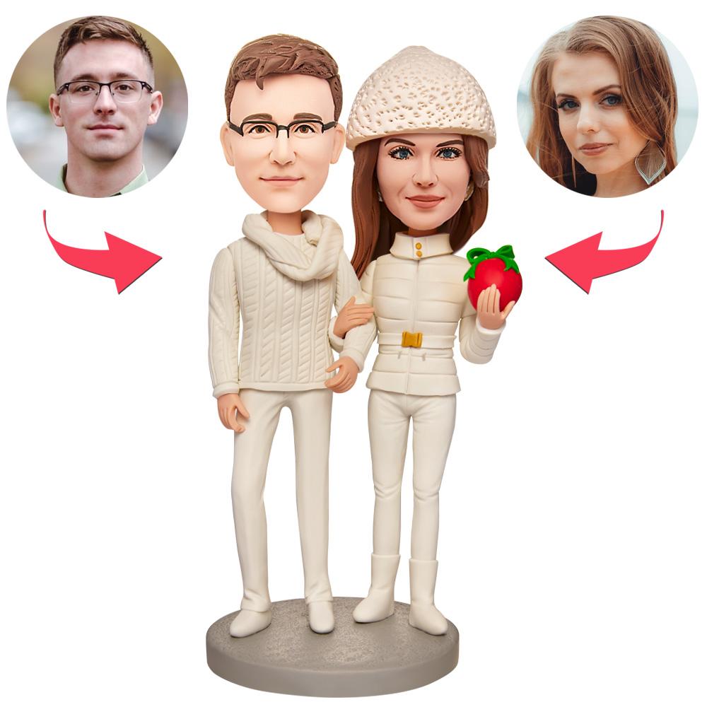 custom bobble head turn personality into art figurine wedding couple christmas couples front view