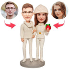 custom bobble head turn personality into art figurine wedding couple christmas couples front view