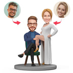 custom bobble head capture moment miniature personalized bobblehead character valentines pregnant woman front view