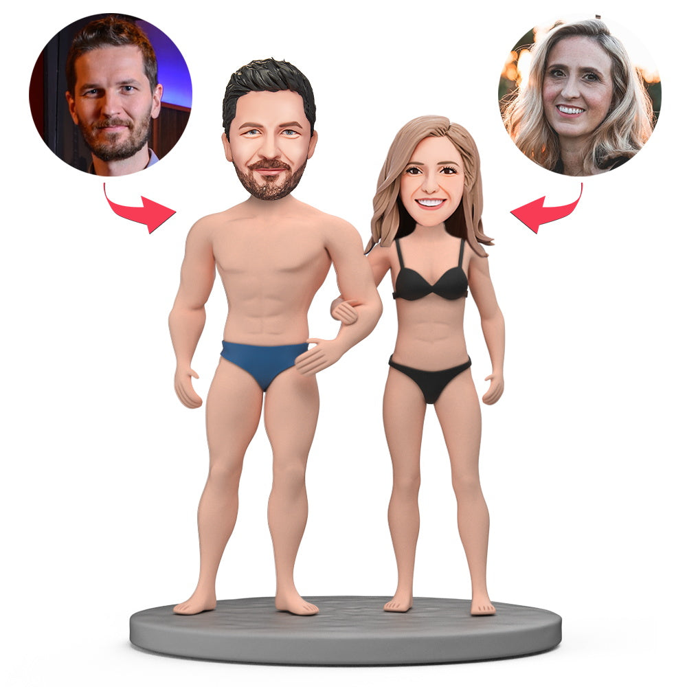custom bobble head give that nods love personalized bobblehead wedding couple valentines front view