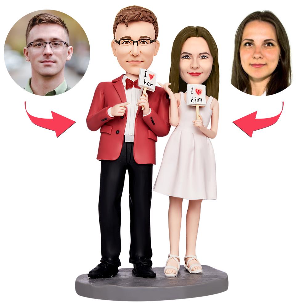 custom bobble head keepsake full character personalized bobblehead character valentines i love front view