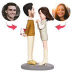 custom bobble head capture moment miniature personalized bobblehead character valentines surprise you front view