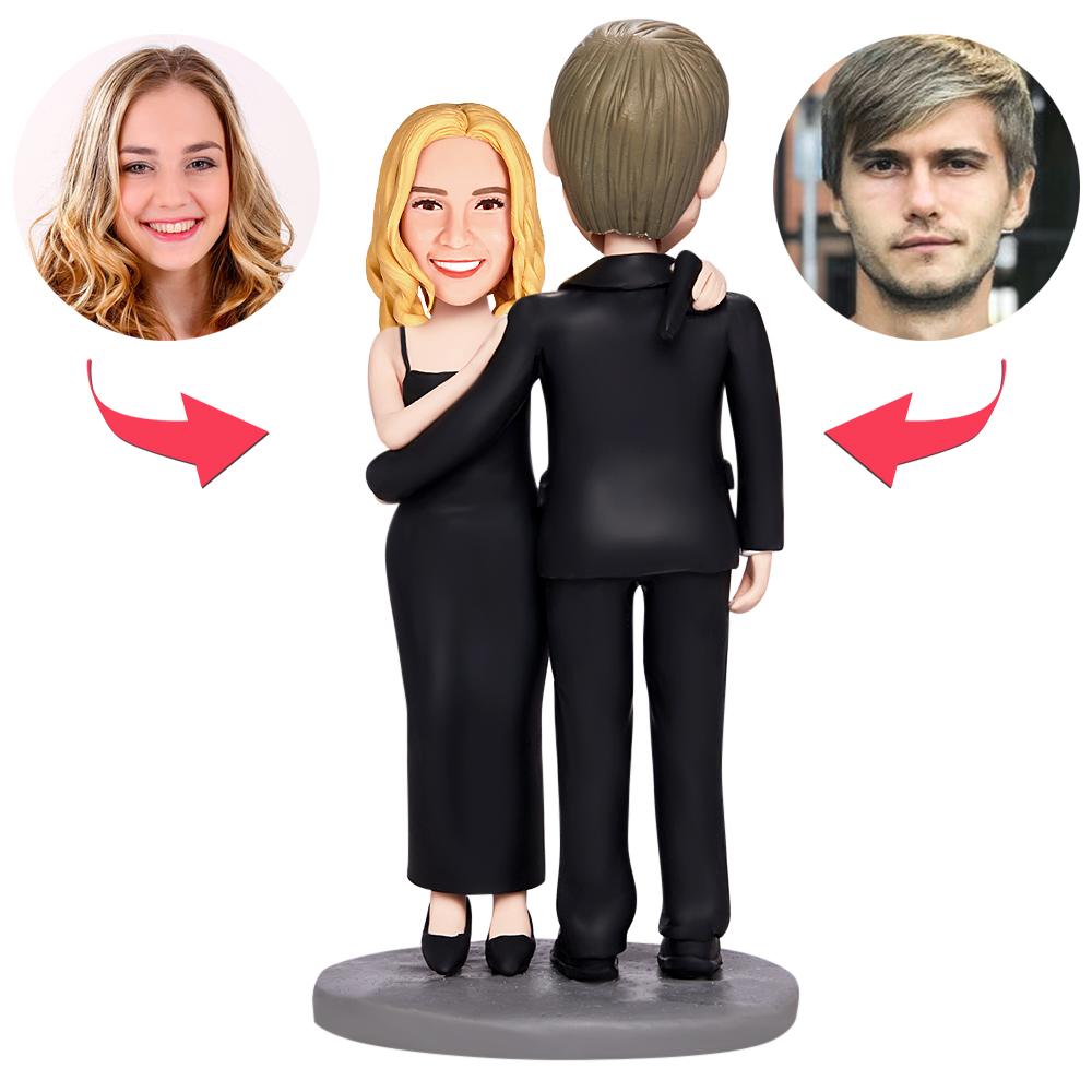 custom bobble head make memories stand tall figurine character valentines love spy front view