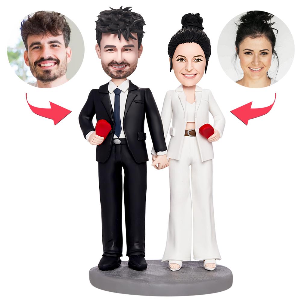 custom bobble head fun tribute someone special bobblehead keepsake wedding couple valentines front view