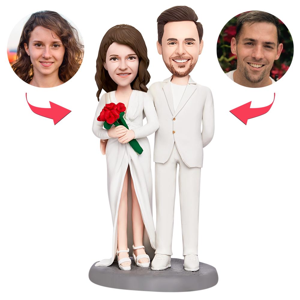 custom bobble head make memories stand tall bobblehead keepsake wedding couple valentines front view