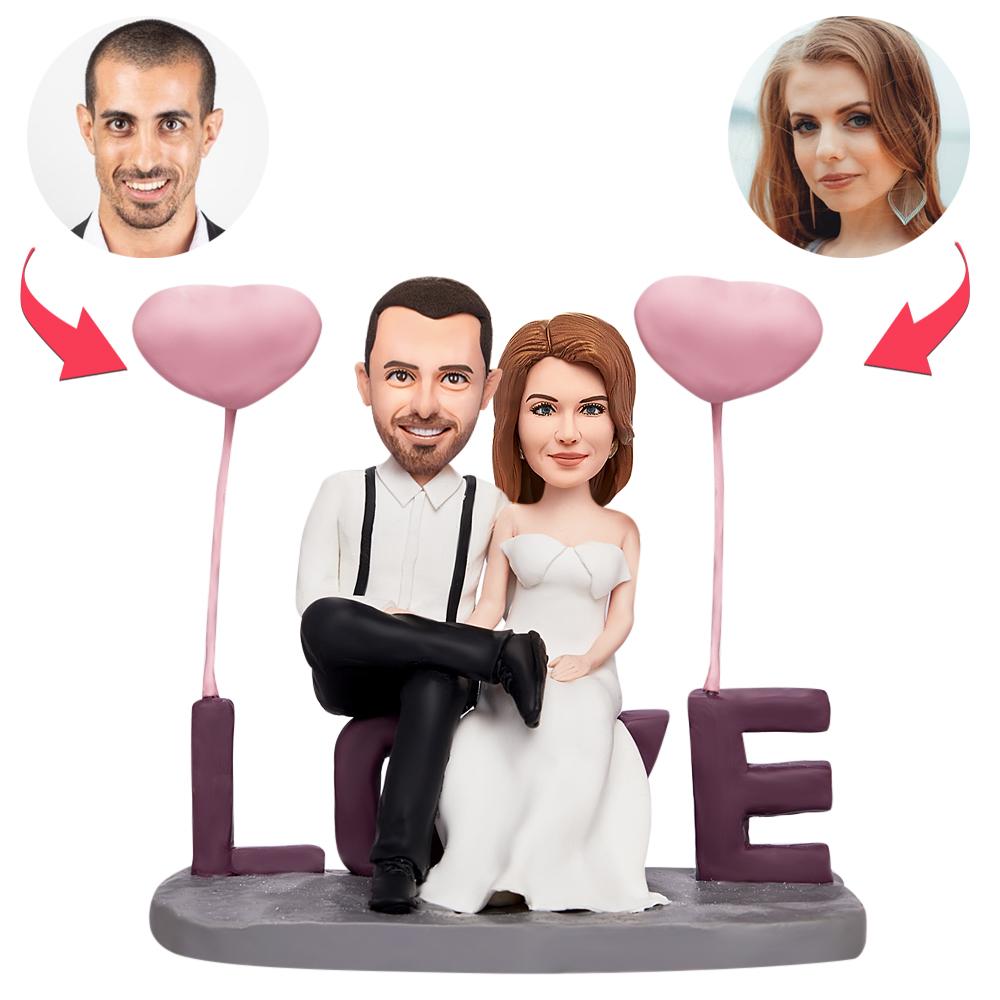 custom bobble head make memories stand tall personalized bobblehead wedding couple all front view