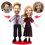custom bobble head turn personality into art handcrafted desk display character valentines front view