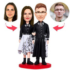 custom bobble head give that nods love personalized mini figure wedding couple front view