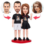 custom bobble head fun tribute someone special personalized bobblehead character valentines waving front view