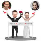 personalized groom bride marathoner breast tape bobblehead engraved text display