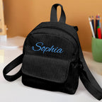 Personalized Mini Backpack with Name Corduroy School Bag Back to School Gift for Kids