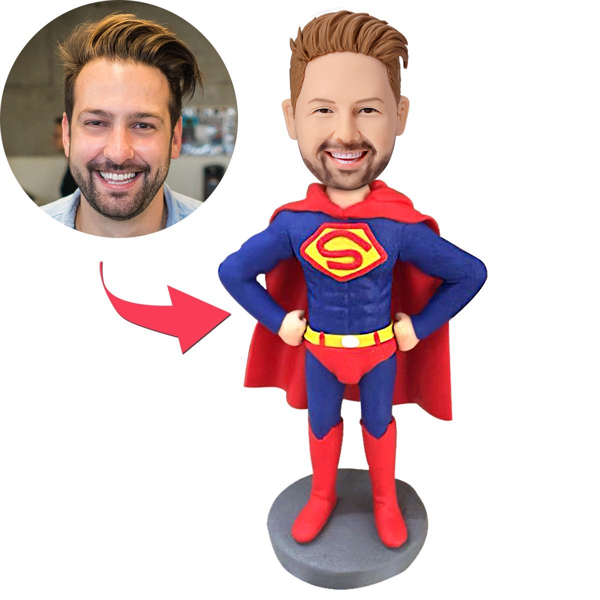 custom bobble head give that nods love personalized mini figure superhero style front view