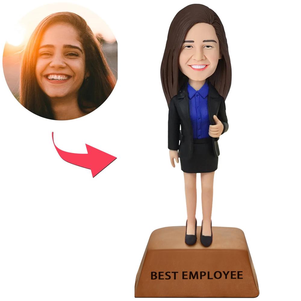 custom bobble head keepsake full character personalized bobblehead business man best employee front view