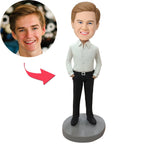 custom bobble head make memories stand tall personalized mini figure character business front view