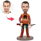 custom bobble head bring joy desk personalized mini figure character hunter bobblehead front view