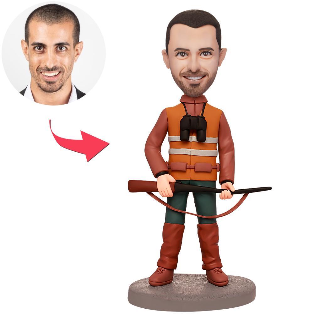custom bobble head bring joy desk personalized mini figure character hunter bobblehead front view