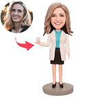 custom bobble head give that nods love personalized mini figure character female front view