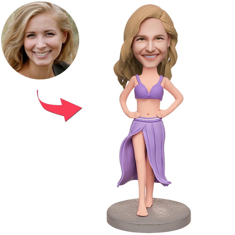 custom bobble head keepsake full character personalized bobblehead character belly dance girl front view