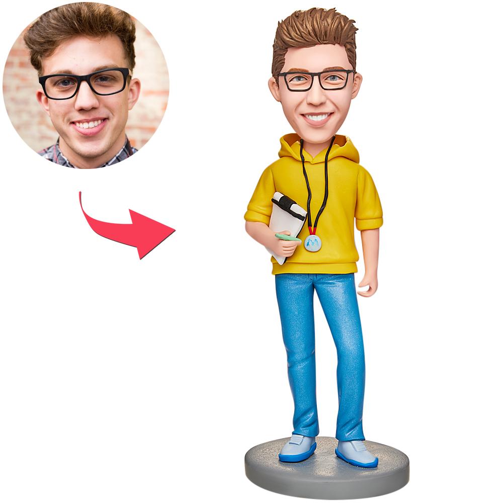 custom bobble head fun tribute someone special bobblehead keepsake character male coach front view