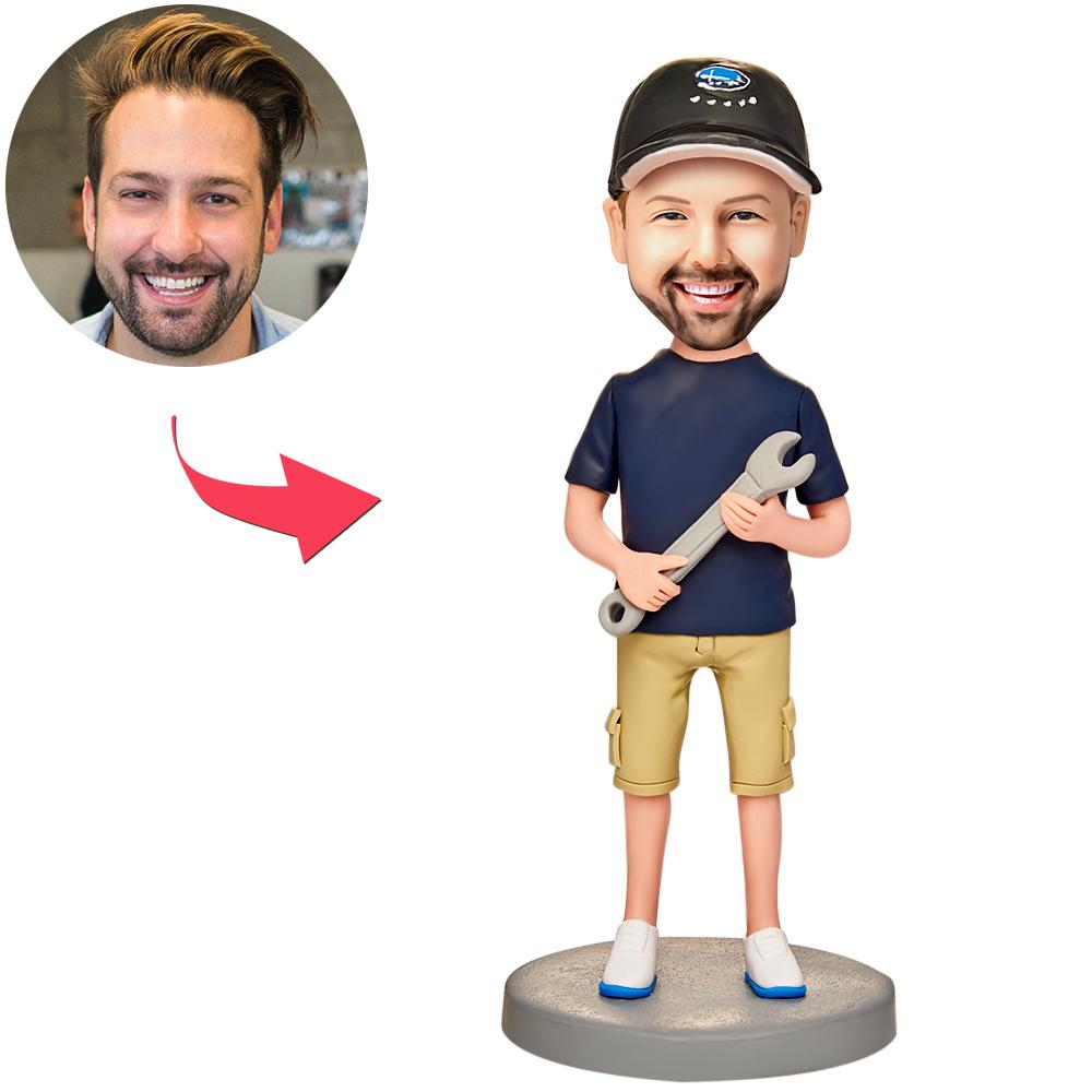 custom bobble head give that nods love personalized mini figure character man front view