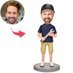 custom bobble head give that nods love personalized mini figure character man front view