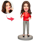 custom bobble head make memories stand tall figurine teacher teacher example gestures front view
