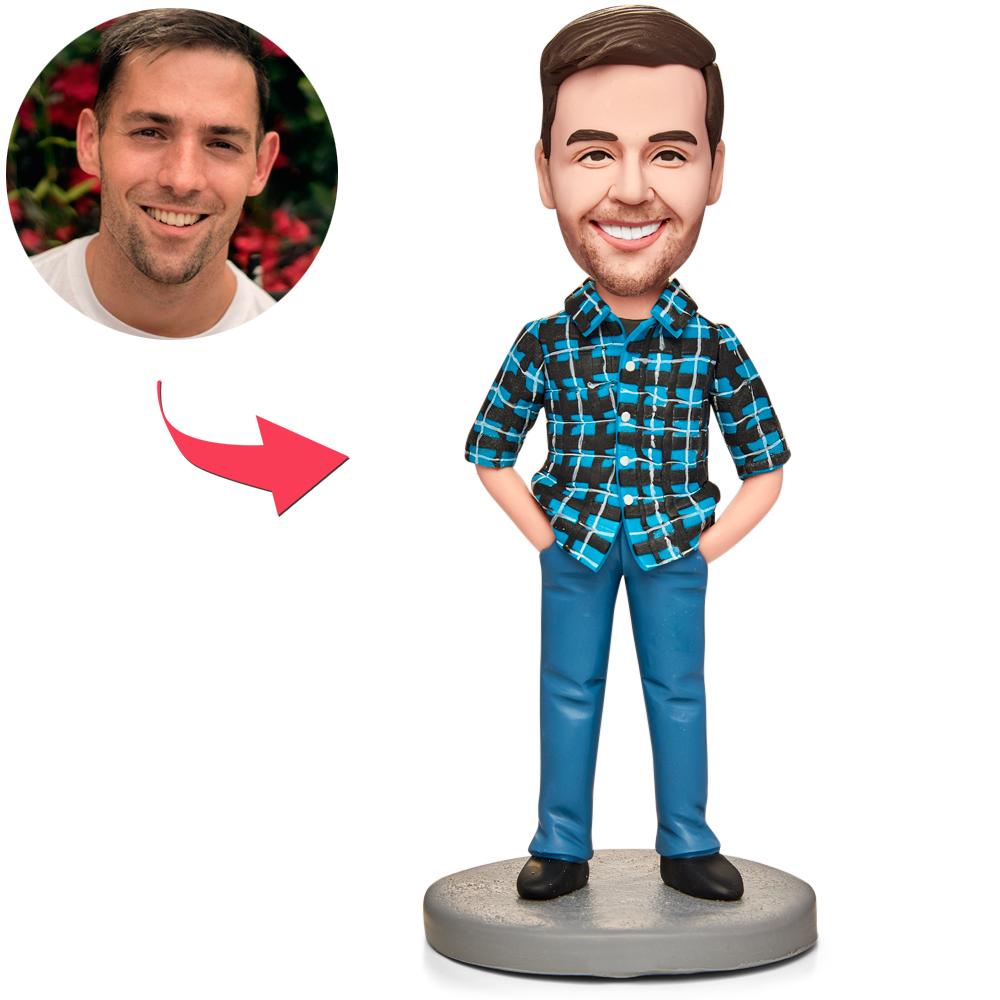 custom bobble head make memories stand tall personalized mini figure character man front view