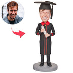 custom bobble head give that nods love figurine graduate graduation happy boy front view