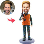 custom bobble head bring joy desk personalized mini figure character bobblehead hunter front view