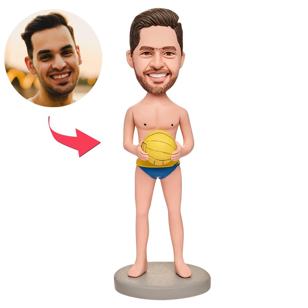 custom bobble head make memories stand tall handcrafted desk display character water front view