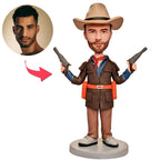 custom bobble head fun tribute someone special figurine character cowboy killer bobbleheads front view