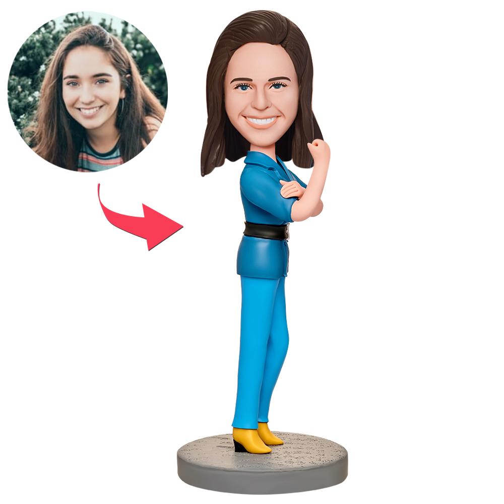 custom bobble head keepsake full character bobblehead keepsake family keepsake strong mother front view
