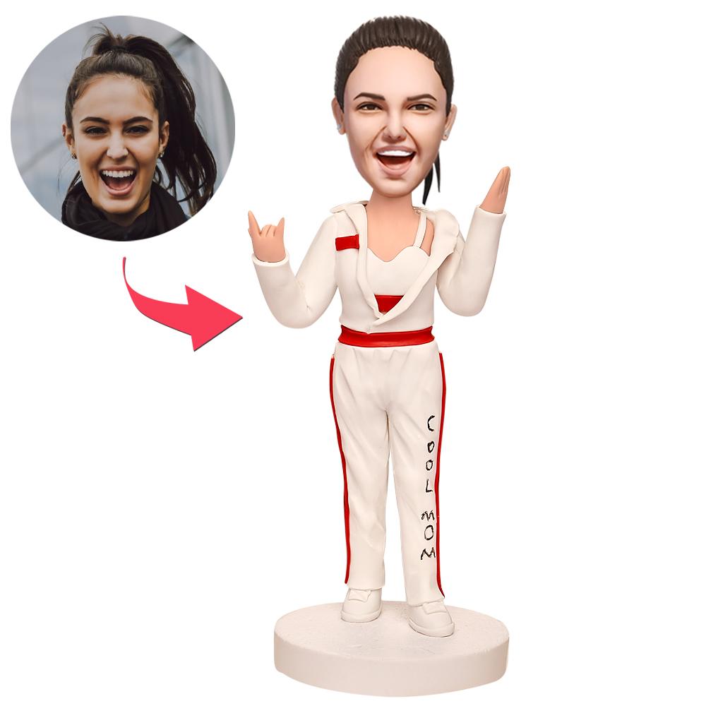 custom bobble head bring joy desk figurine family keepsake super cool mom front view