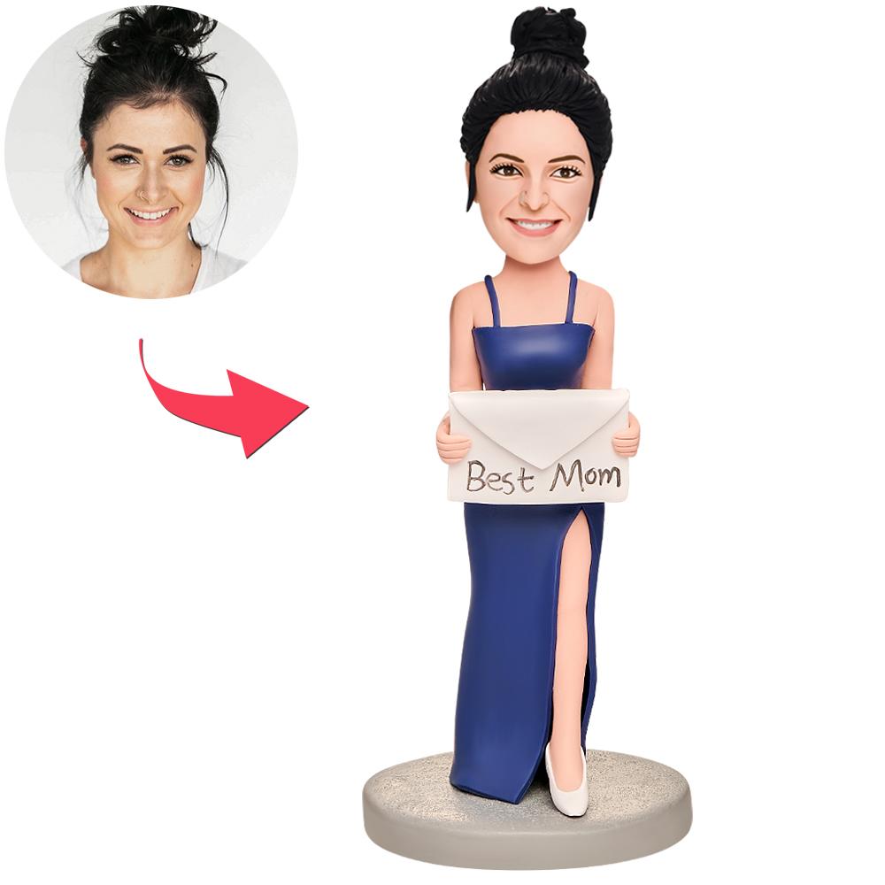 custom bobble head celebrate every smile figurine family keepsake fashion mom bobblehead front view