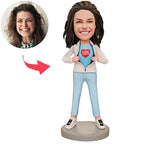 custom bobble head fun tribute someone special personalized mini figure family keepsake front view