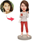 custom bobble head give that nods love personalized bobblehead family keepsake mom front view