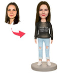 custom bobble head give that nods love figurine family keepsake super mom front view
