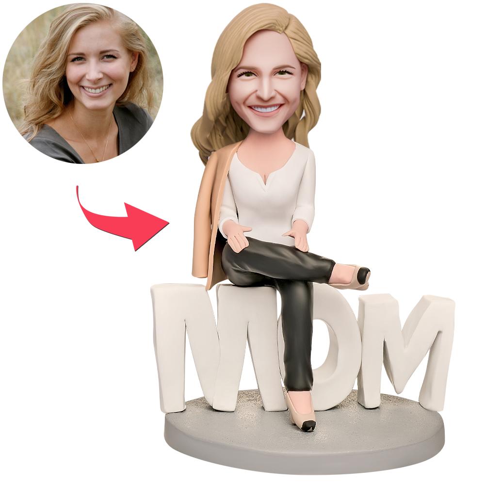 custom bobble head turn personality into art figurine family keepsake domineering mother front view