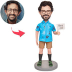 custom bobble head turn personality into art figurine family keepsake hawaii shirt front view