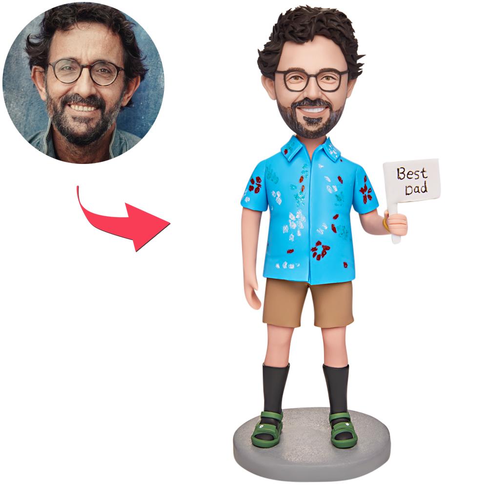 custom bobble head turn personality into art figurine family keepsake hawaii shirt front view