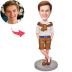 custom bobble head fun tribute someone special figurine family keepsake gentleman dad front view