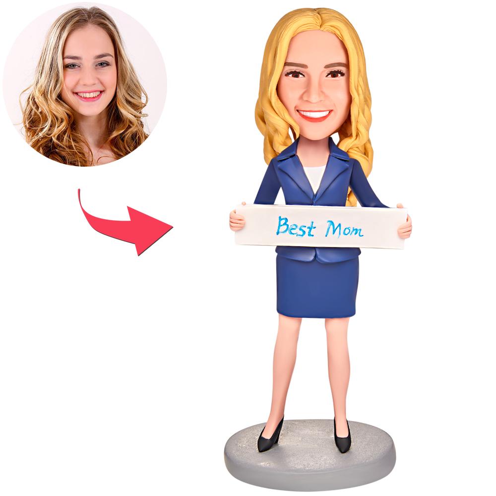 custom bobble head bring joy desk personalized bobblehead family keepsake beat mom front view