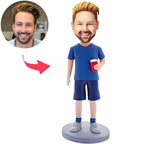 custom bobble head celebrate every smile personalized bobblehead character bobblehead man holding front view