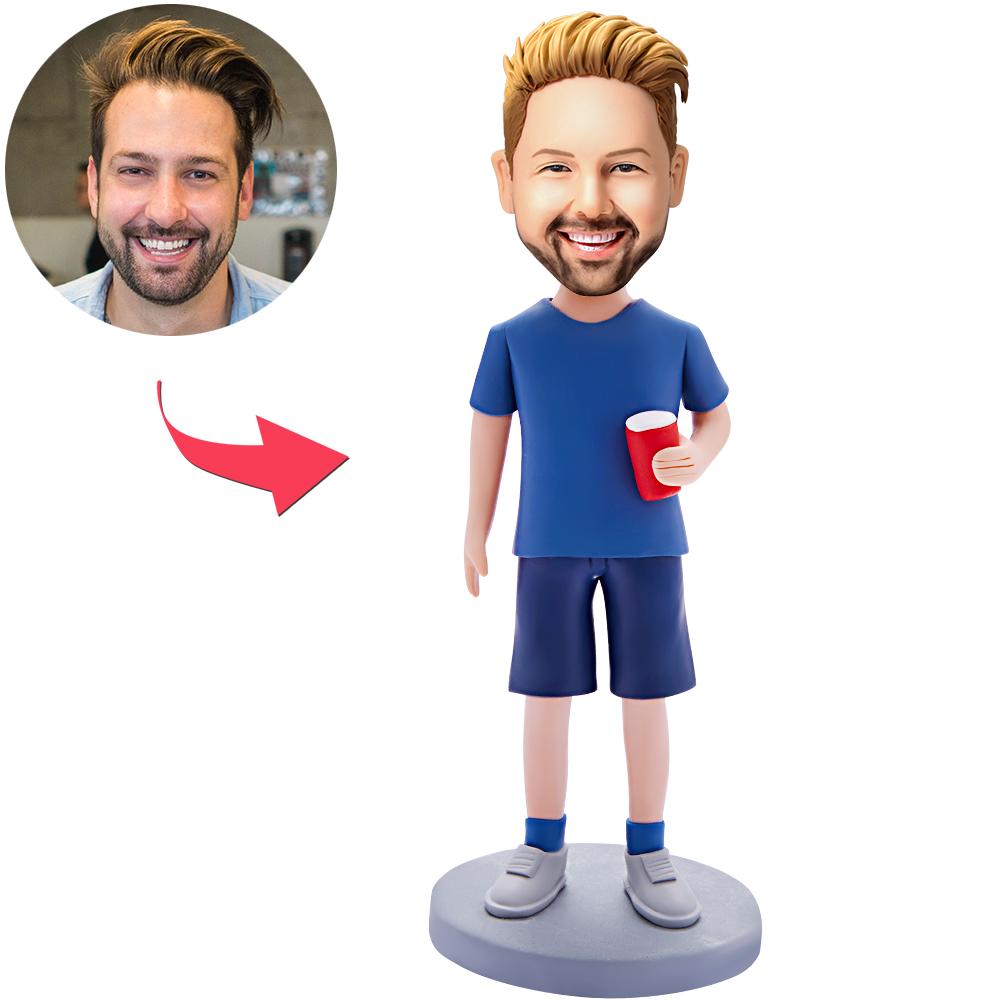 custom bobble head celebrate every smile personalized bobblehead character bobblehead man holding front view