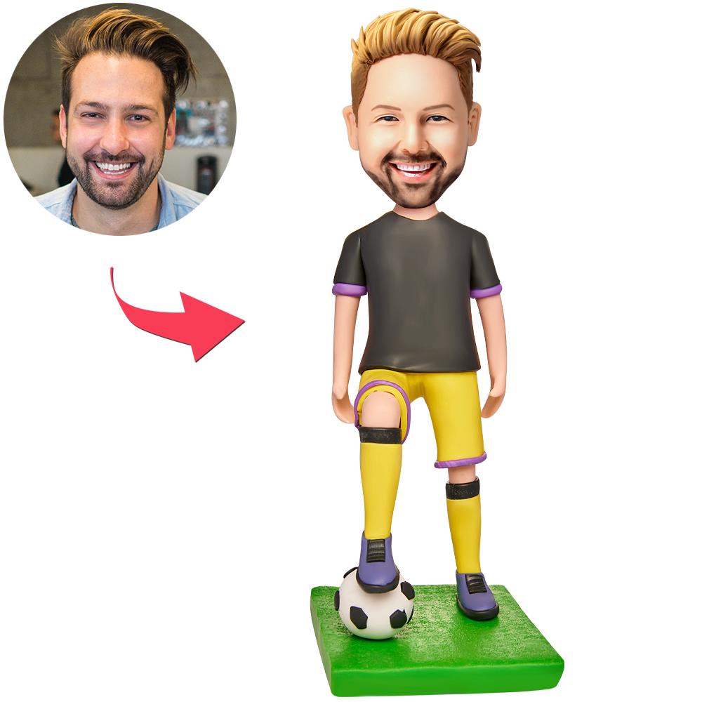 custom bobble head keepsake full character bobblehead keepsake athlete soccer sports bobblehead front view