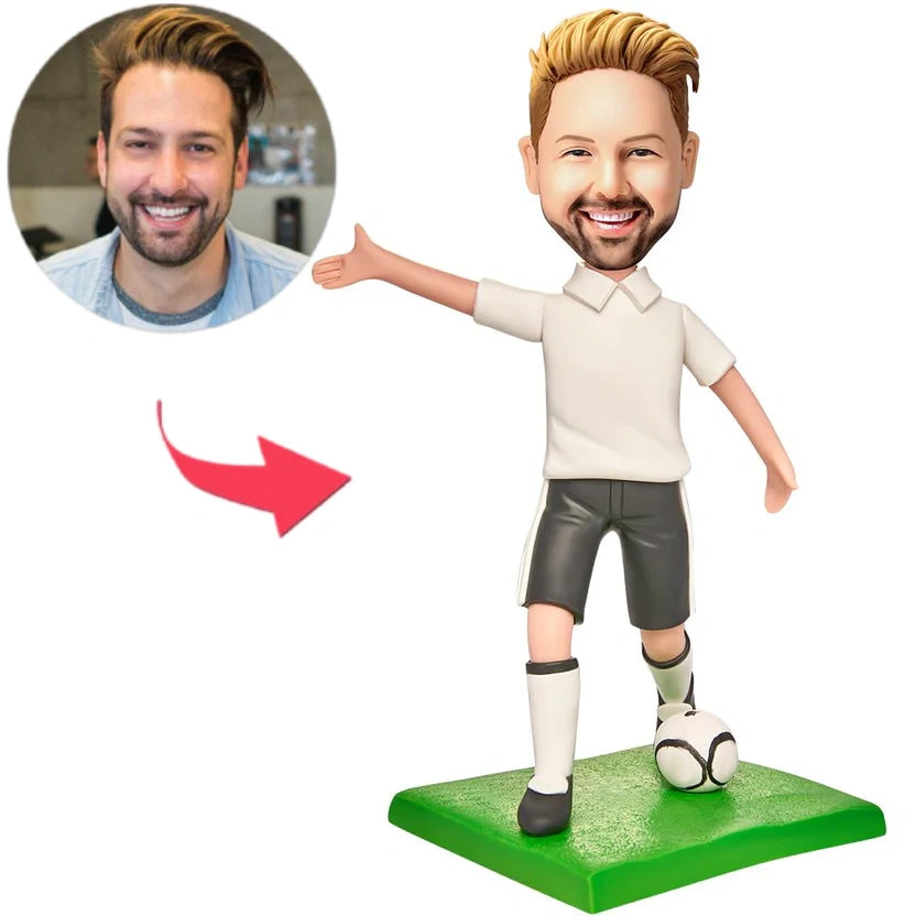 Casual Soccer Sports Men's Custom Bobblehead Engraved with Text