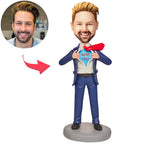 custom bobble head bring joy desk bobblehead keepsake business man super dad front view